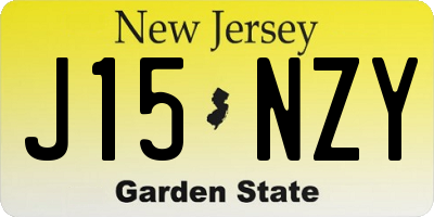 NJ license plate J15NZY