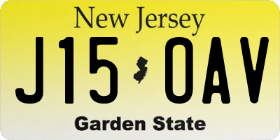 NJ license plate J15OAV