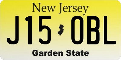 NJ license plate J15OBL