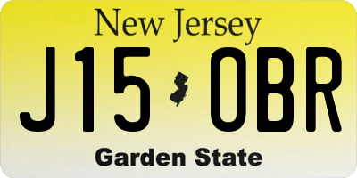 NJ license plate J15OBR