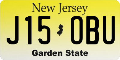 NJ license plate J15OBU