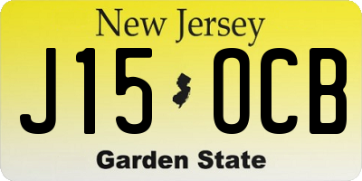 NJ license plate J15OCB