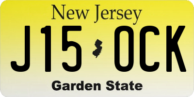 NJ license plate J15OCK