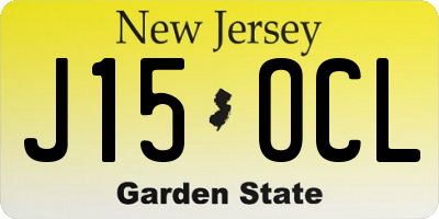 NJ license plate J15OCL