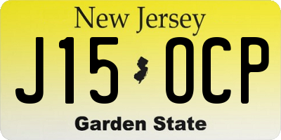 NJ license plate J15OCP