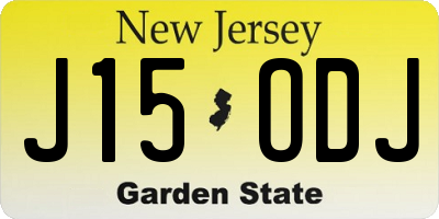NJ license plate J15ODJ