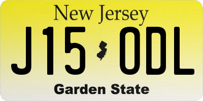 NJ license plate J15ODL