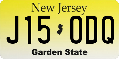 NJ license plate J15ODQ