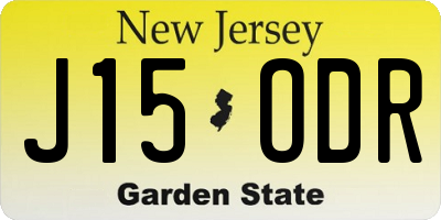 NJ license plate J15ODR