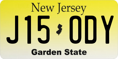 NJ license plate J15ODY