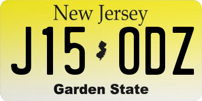 NJ license plate J15ODZ