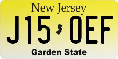NJ license plate J15OEF