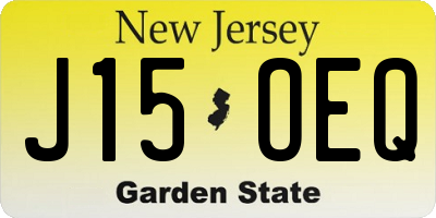 NJ license plate J15OEQ