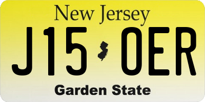 NJ license plate J15OER