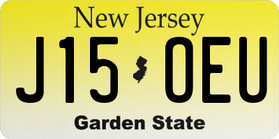 NJ license plate J15OEU
