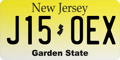 NJ license plate J15OEX