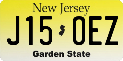 NJ license plate J15OEZ