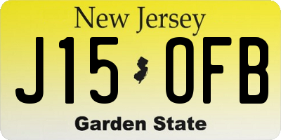 NJ license plate J15OFB