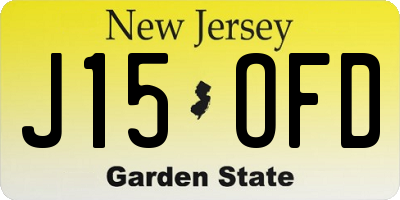 NJ license plate J15OFD