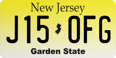 NJ license plate J15OFG