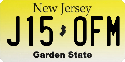 NJ license plate J15OFM