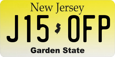 NJ license plate J15OFP