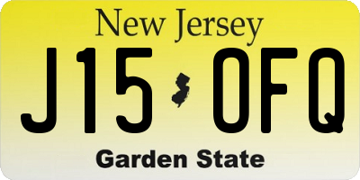 NJ license plate J15OFQ