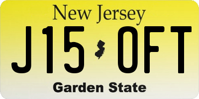 NJ license plate J15OFT