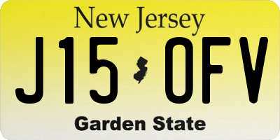 NJ license plate J15OFV