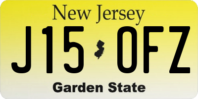 NJ license plate J15OFZ