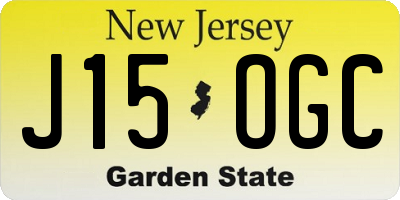 NJ license plate J15OGC