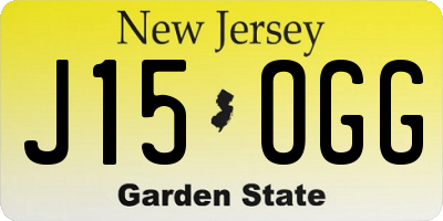 NJ license plate J15OGG