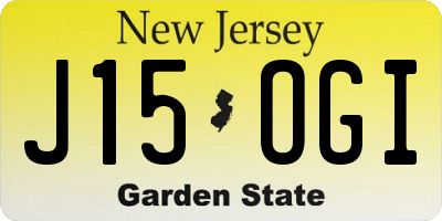NJ license plate J15OGI