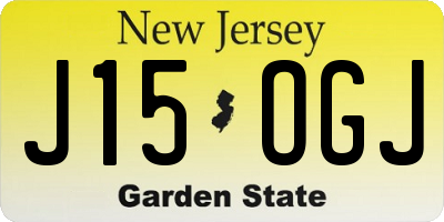 NJ license plate J15OGJ