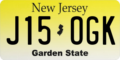 NJ license plate J15OGK