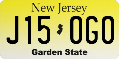 NJ license plate J15OGO