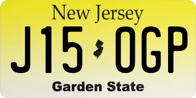 NJ license plate J15OGP