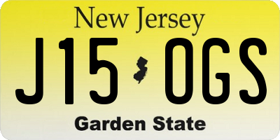 NJ license plate J15OGS