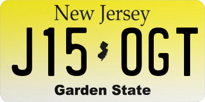 NJ license plate J15OGT