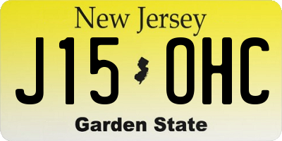 NJ license plate J15OHC