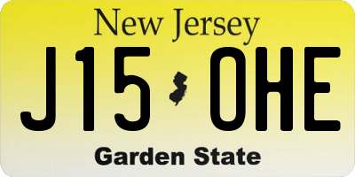 NJ license plate J15OHE