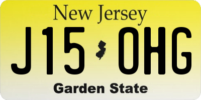 NJ license plate J15OHG