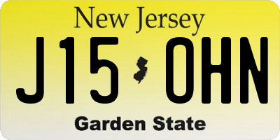 NJ license plate J15OHN