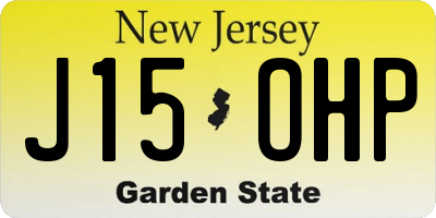 NJ license plate J15OHP