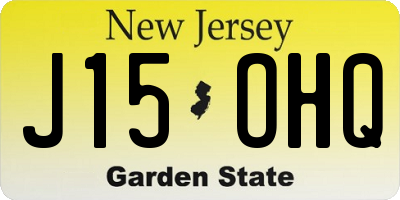 NJ license plate J15OHQ