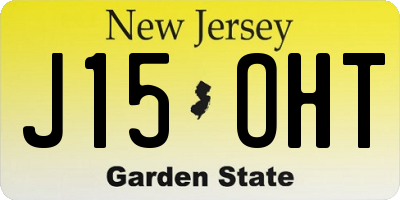 NJ license plate J15OHT