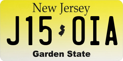NJ license plate J15OIA