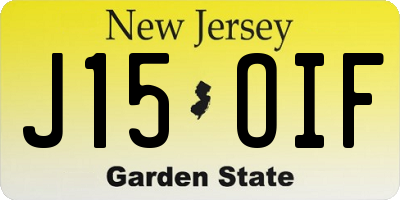 NJ license plate J15OIF