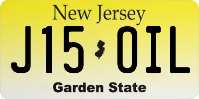 NJ license plate J15OIL