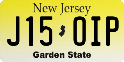 NJ license plate J15OIP